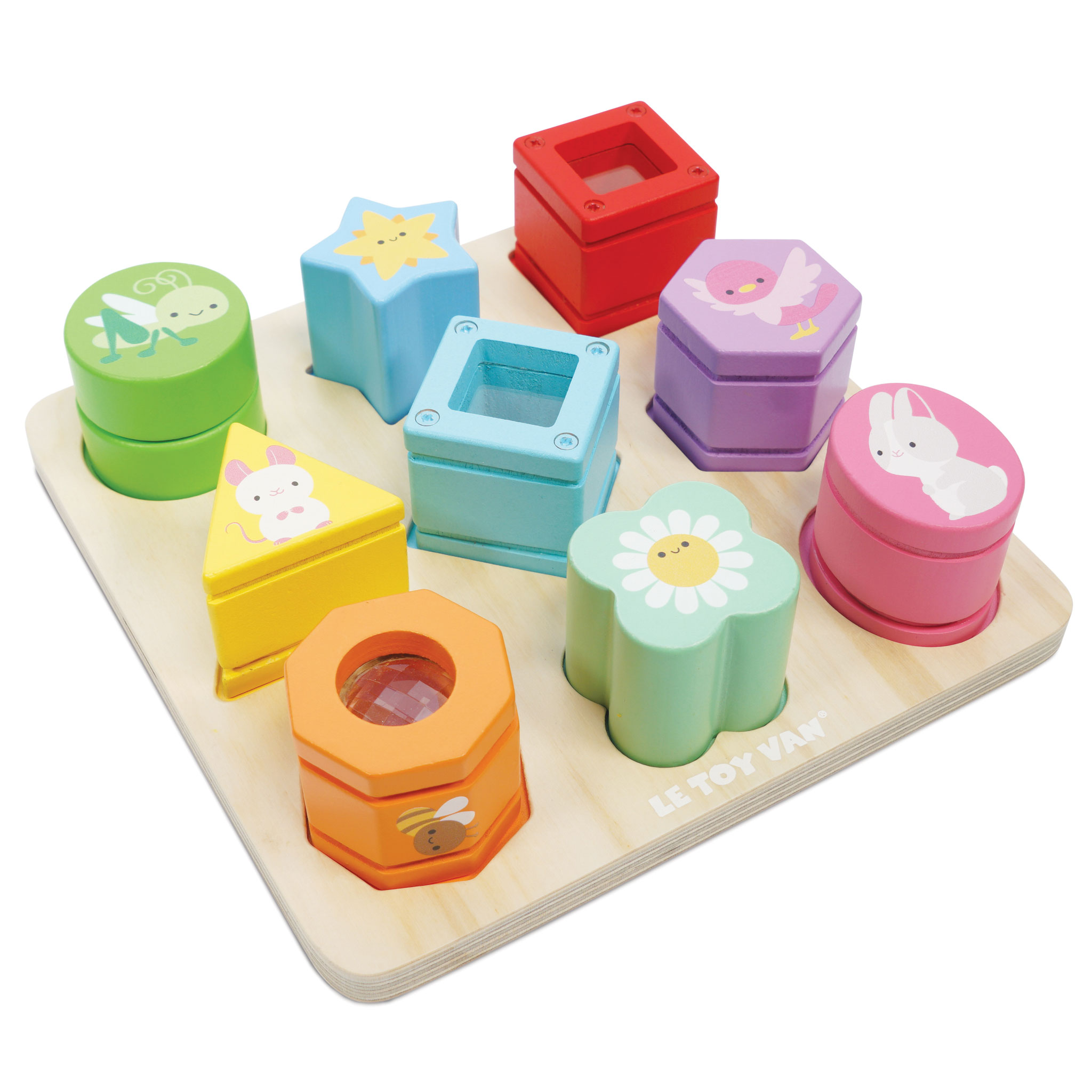 Rainbow Sensory Shape Sorter - 10 Piece (4) FSC 100%