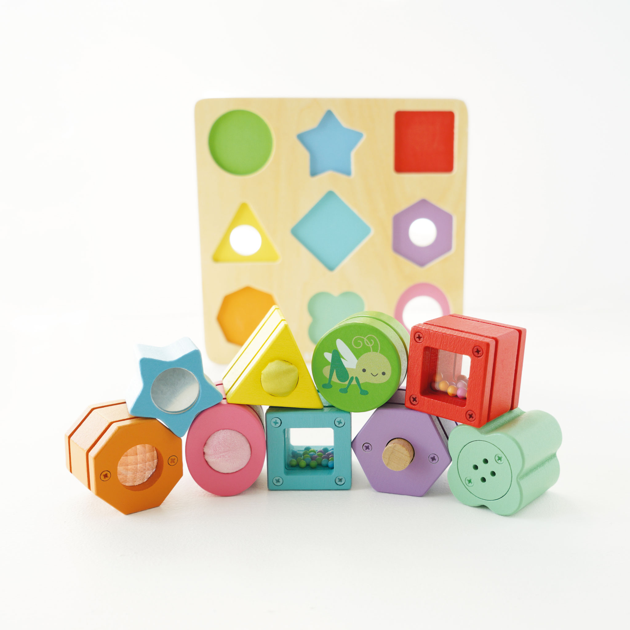Rainbow Sensory Shape Sorter - 10 Piece (4) FSC 100%