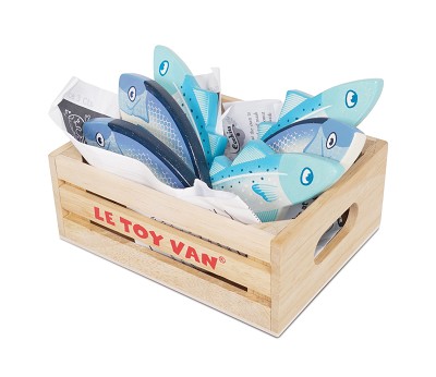 Trekasse med fisk, lekemat 