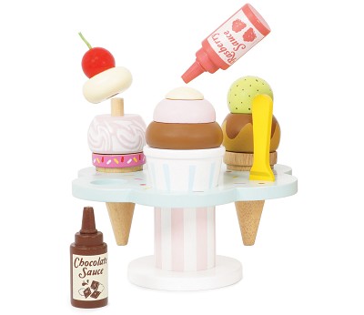 Wooden Ice Cream Stand & Toppings (4) FSC 100%