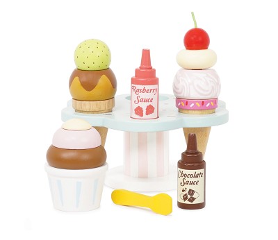 Wooden Ice Cream Stand & Toppings (4) FSC 100%