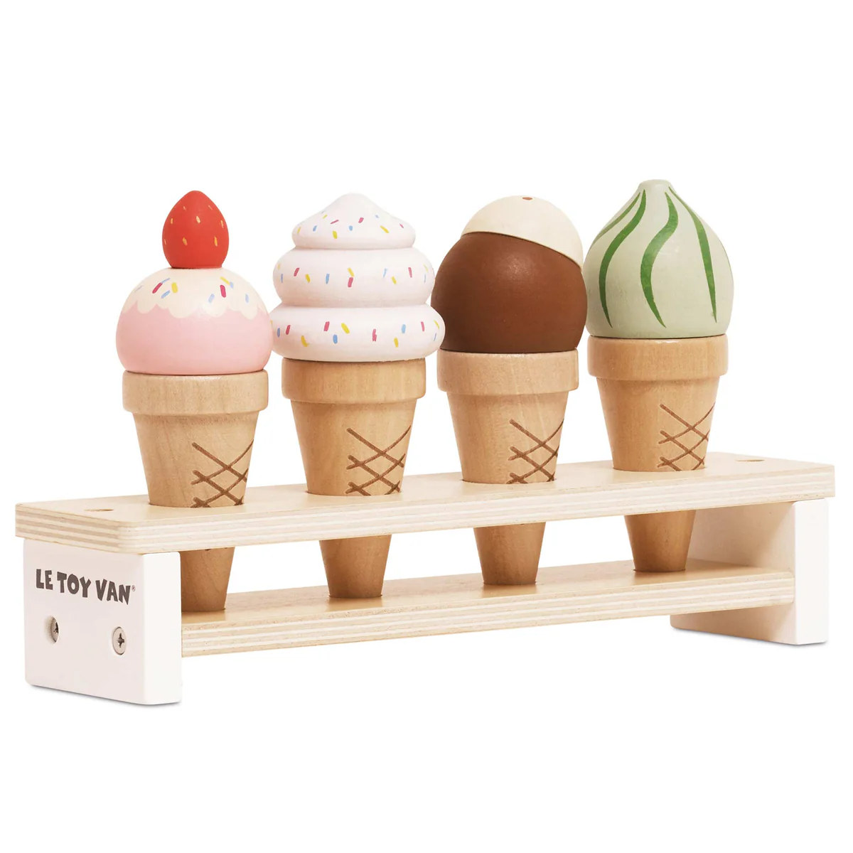 Wooden Ice Cream Cones Set (4)