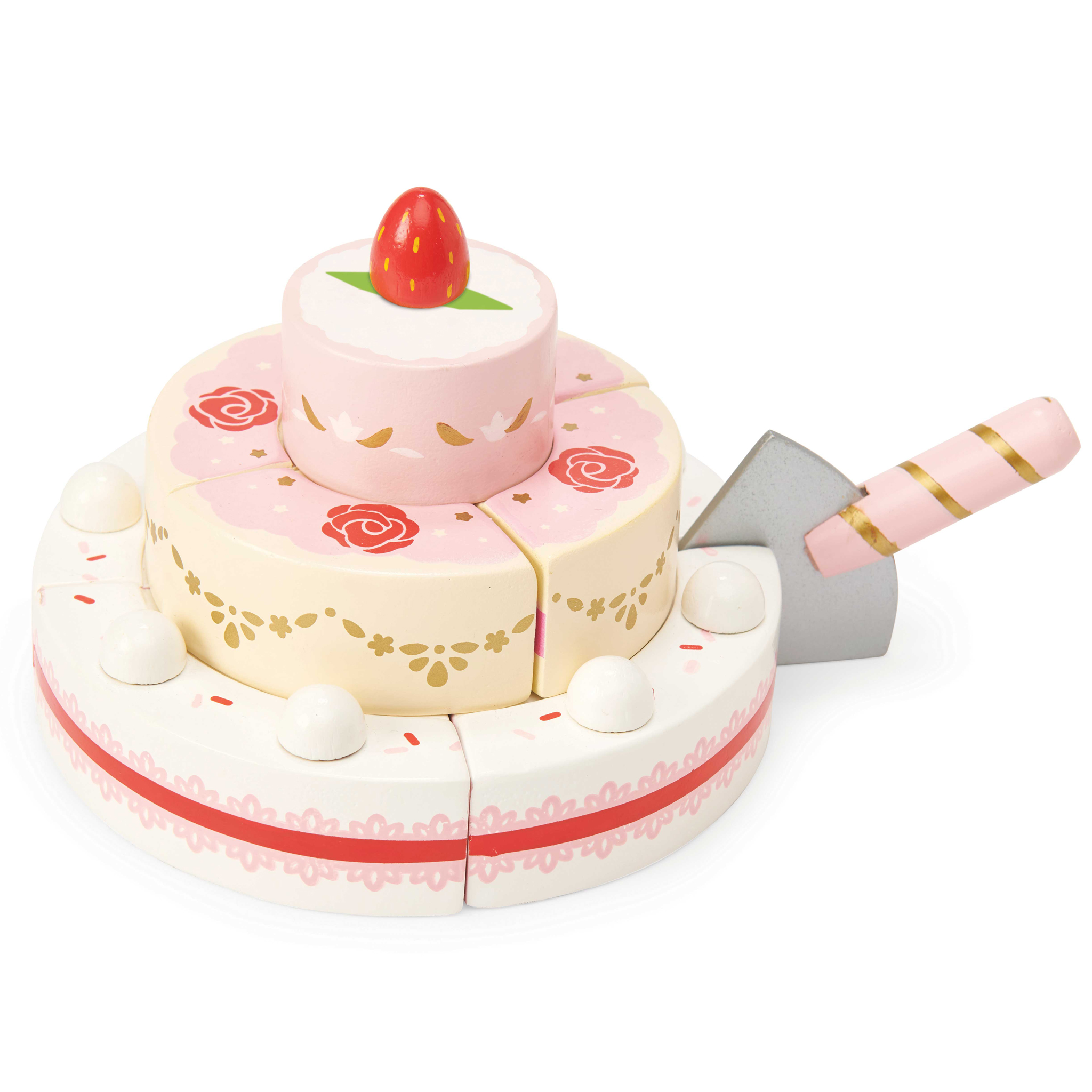 Sliceable Wedding Cake for Pretend Play - 10 Piece (4)