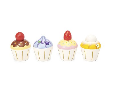 Cupcakes i tre, 4 stk 