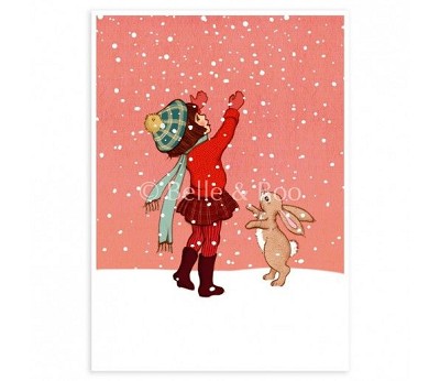 Belle & Boo postkort: Catching Snow (25stk)