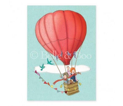 Belle & Boo postkort: Balloon adventure (25stk)