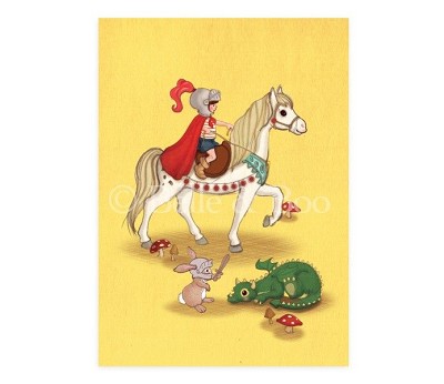 Belle & Boo postkort: Knights & Dragon (25stk)
