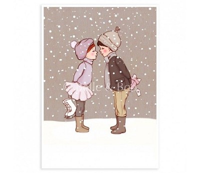 Belle & boo - postkort - Winter kiss