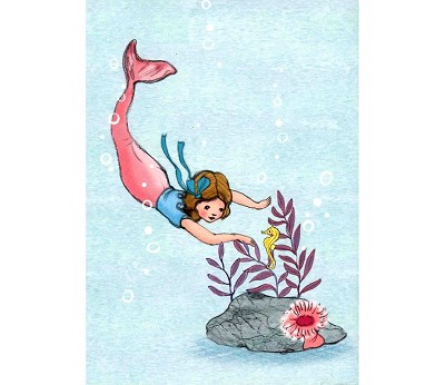 Belle & Boo - Postkort: Diving Mermaid
