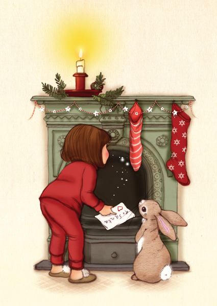 Belle & Boo postkort Waiting for santa