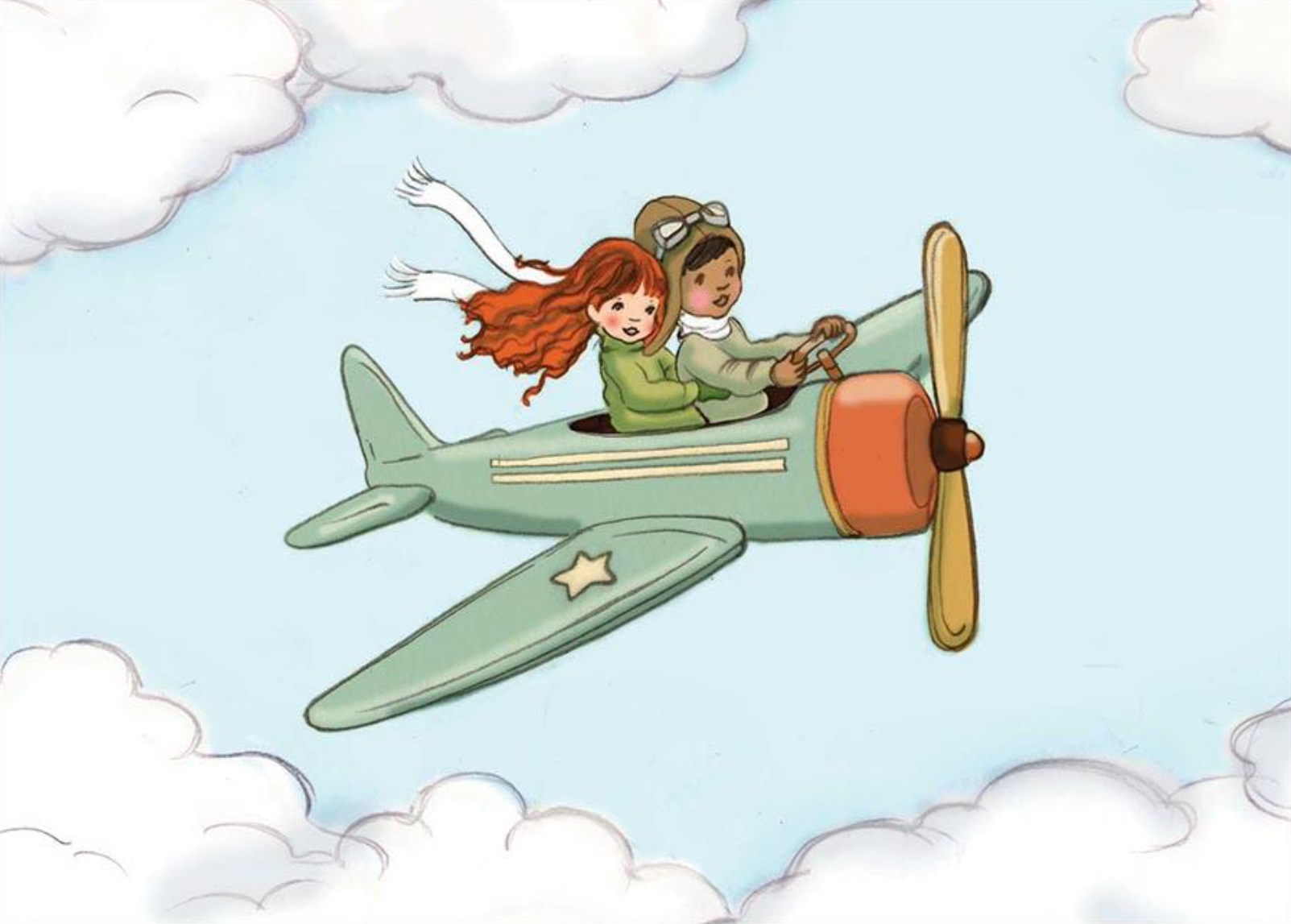 Belle & Boo postkort: Airplane (25stk)