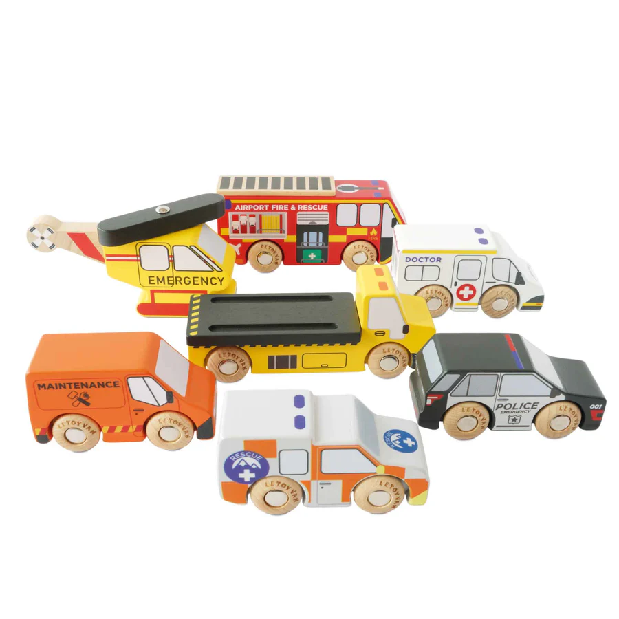 Emergency Helicopter & Rescue Cars - 7 Piece (6) FSC 100%
