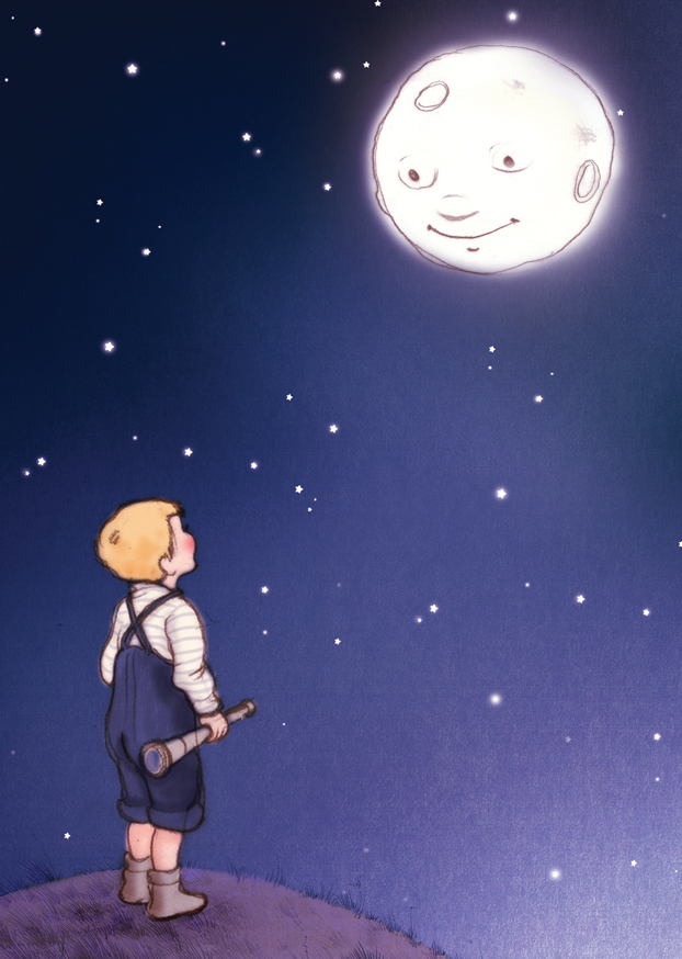 Belle & Boo - Postkort Man in the moon