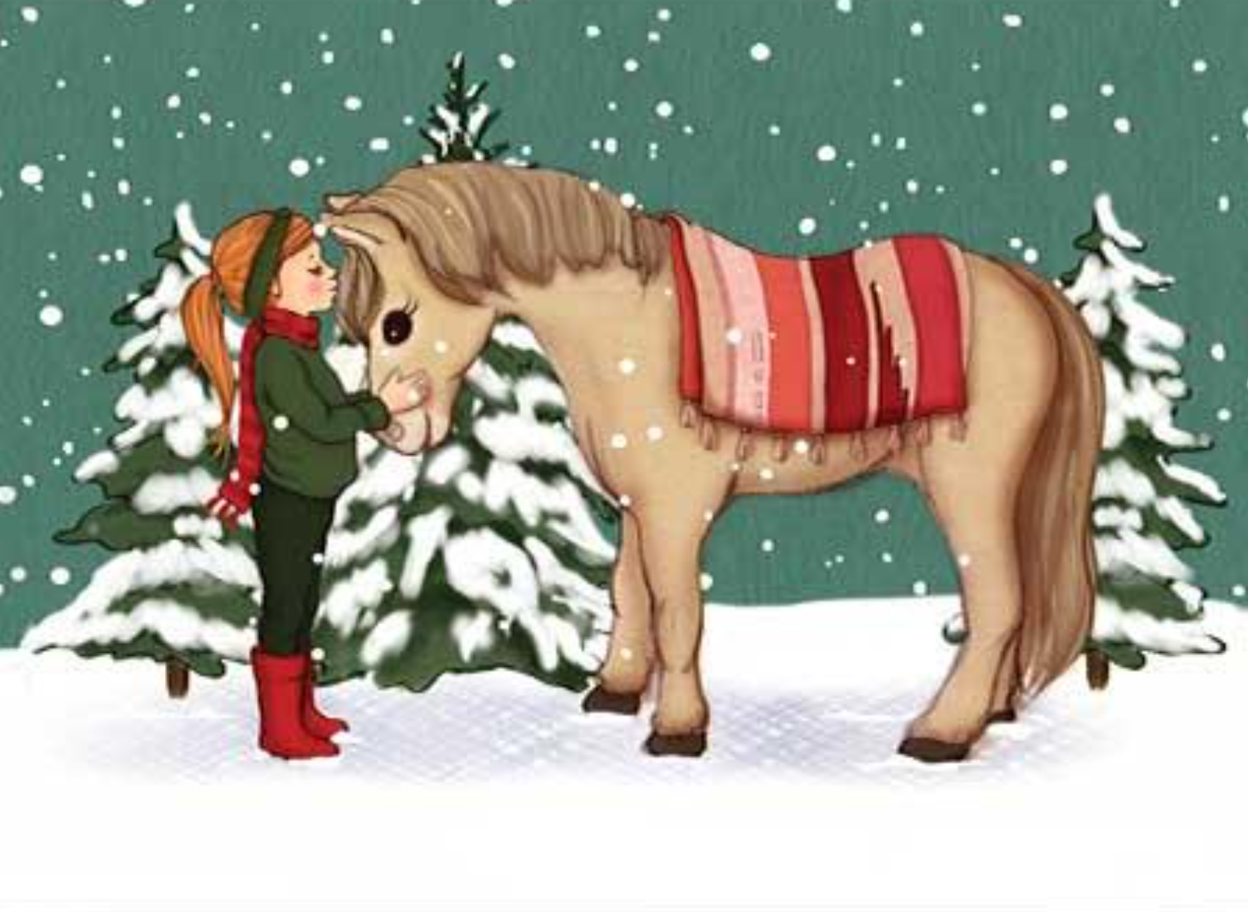 Belle & Boo - Postkort: Snowhorse