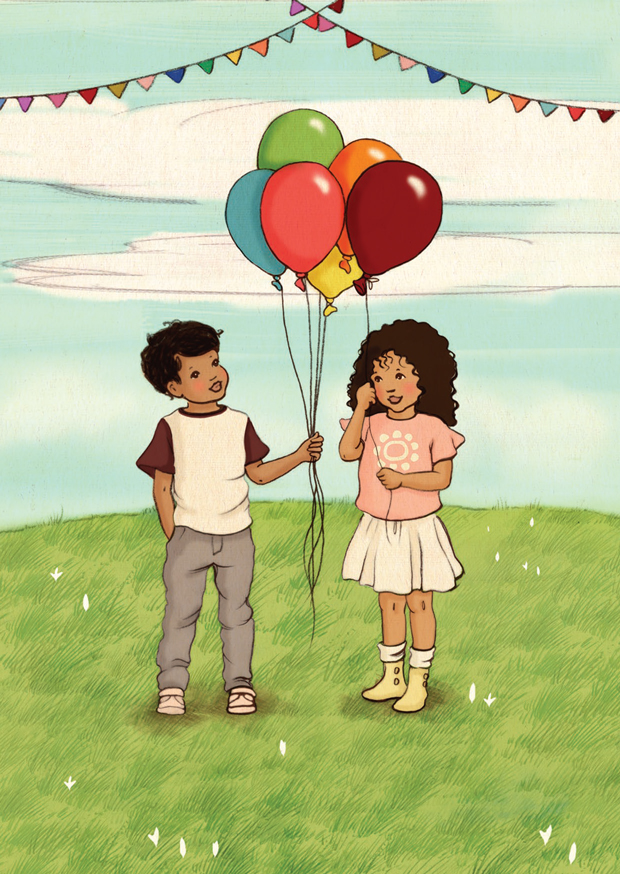 Belle & Boo - Postkort Fairground Balloons