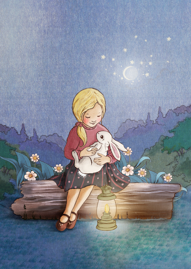 Belle & Boo - Postkort Night Bunny