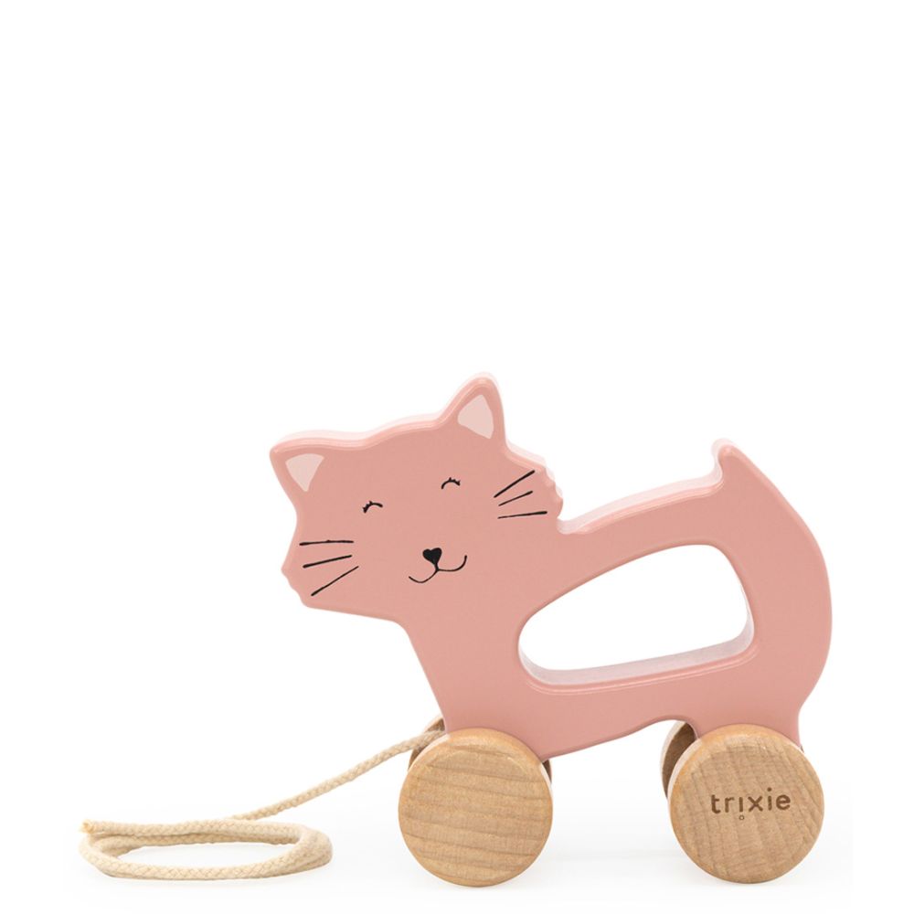 Wooden pull along toy - Mrs. Cat