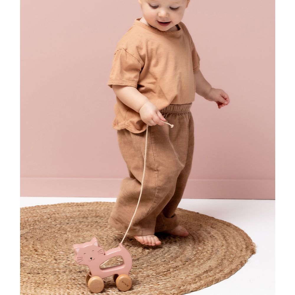 Wooden pull along toy - Mrs. Cat
