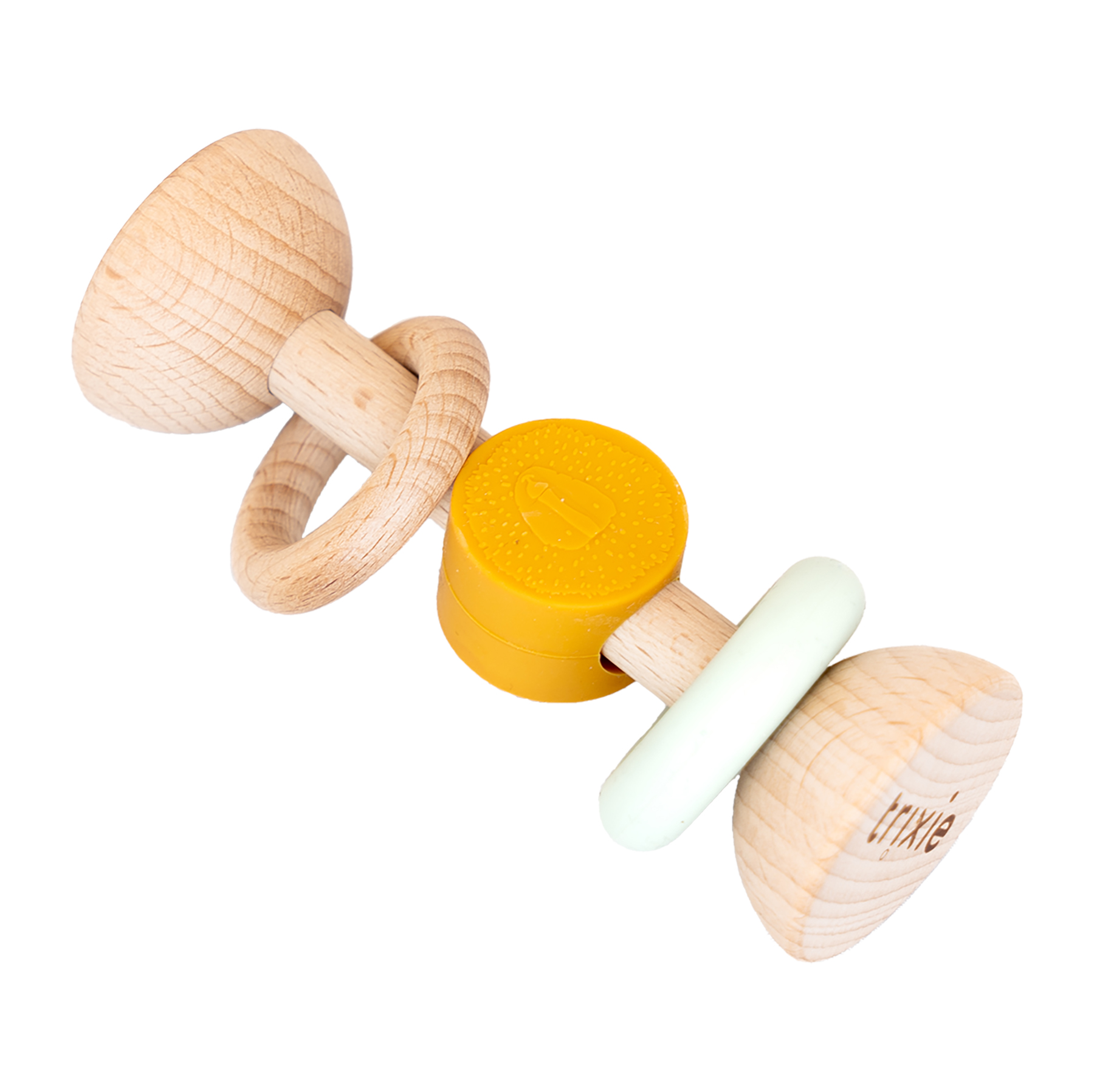Wooden silicone rattle - Mr. Lion