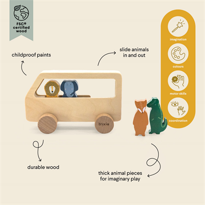 Wooden animal bus
