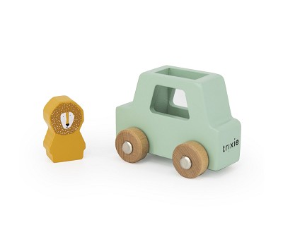 Wooden animal car set