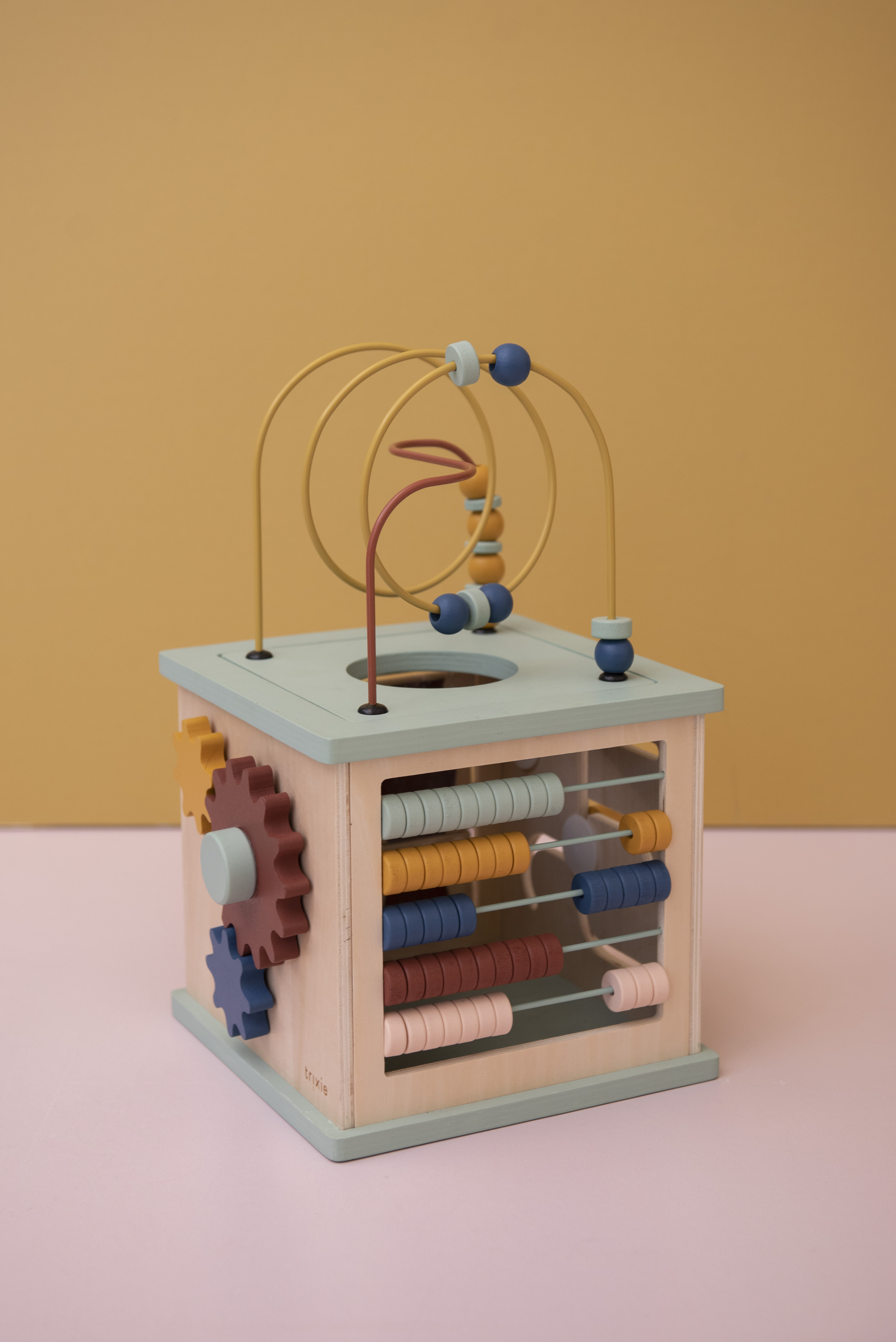 Wooden 5-in-1 activity cube