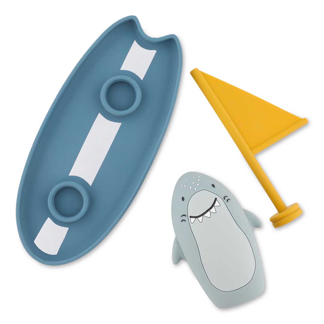 Bath toy surf board - Mr. Shark