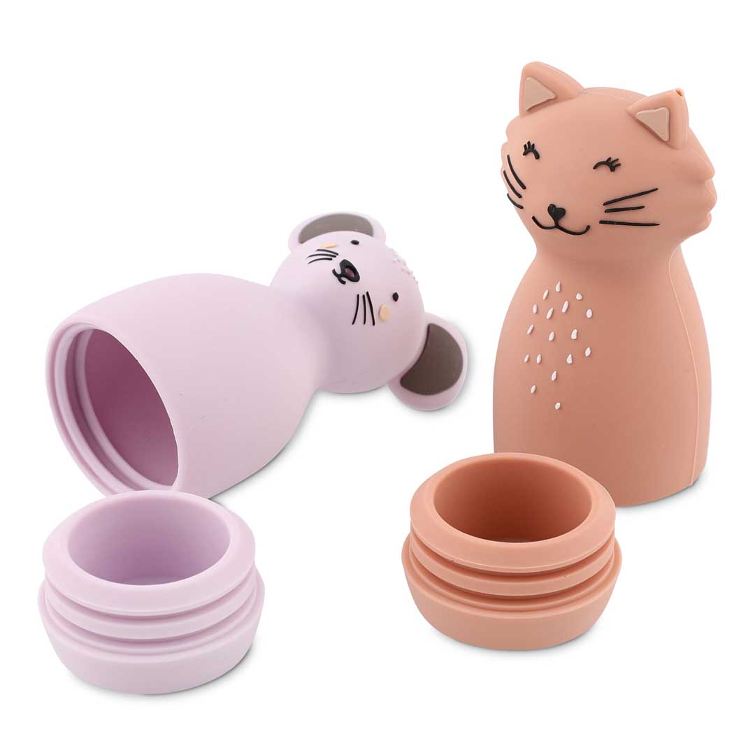 Bath toy splashing animals - Mrs. Cat & Mrs. Mouse