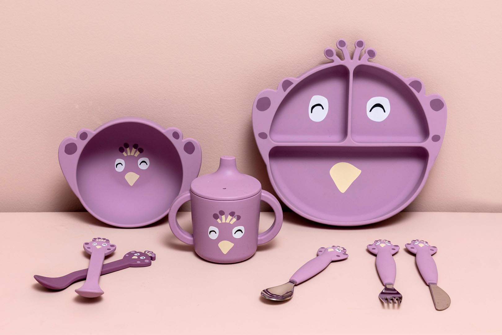 Silicone sippy cup - Mrs. Peacock