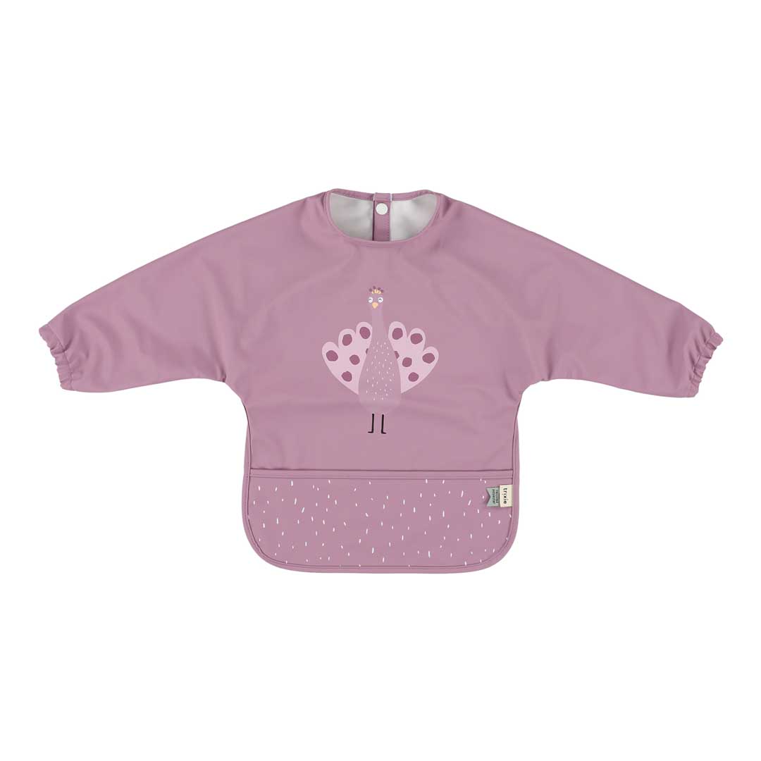 Waterproof long sleeve bib - Mrs. Peacock