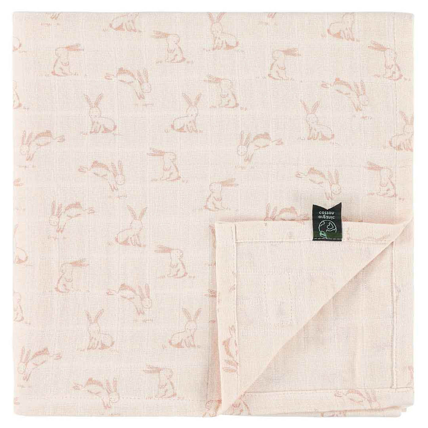Muslin cloth, 110x110cm - Rosy Rabbit