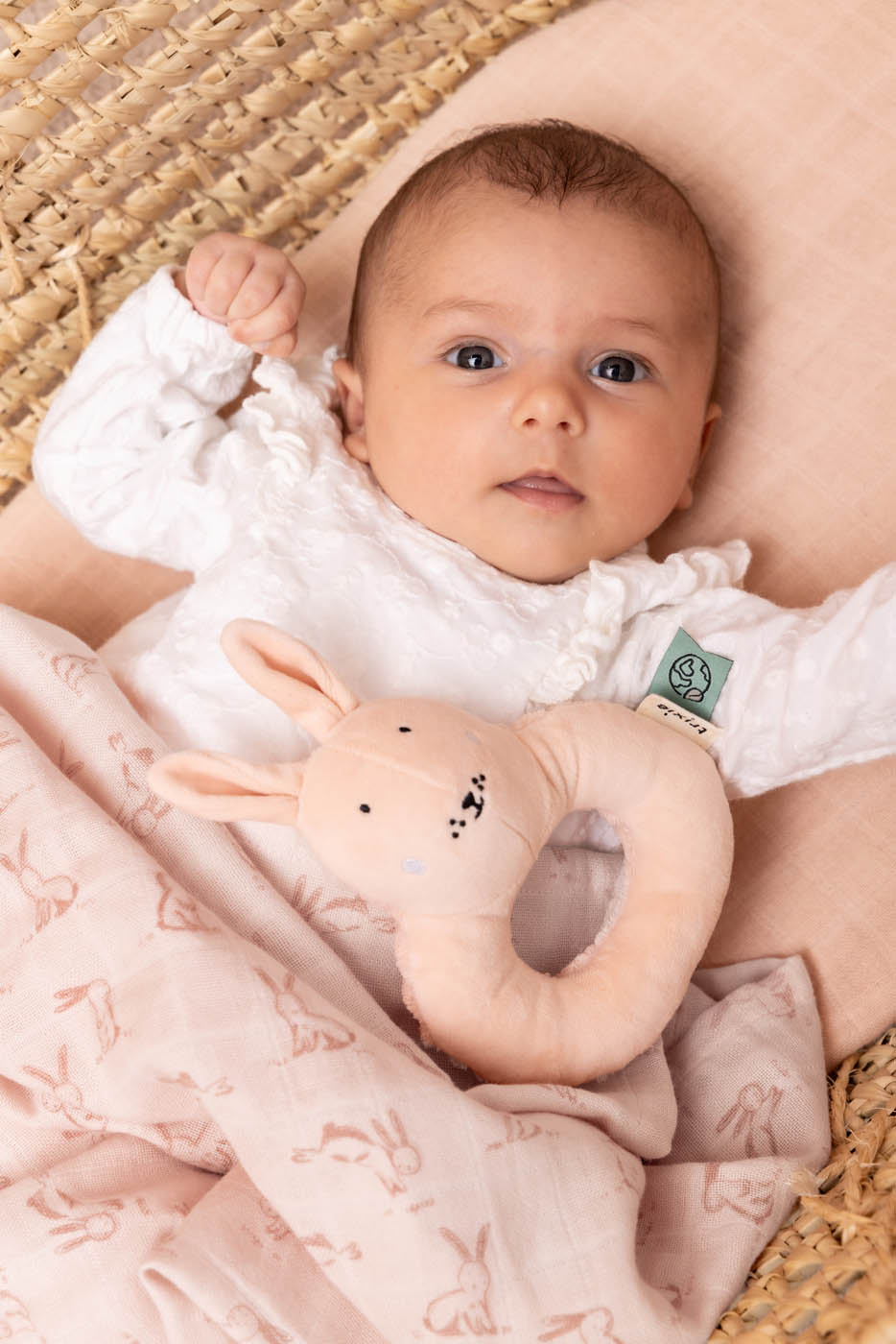 Muslin cloth | 110x110cm - Rosy Rabbit