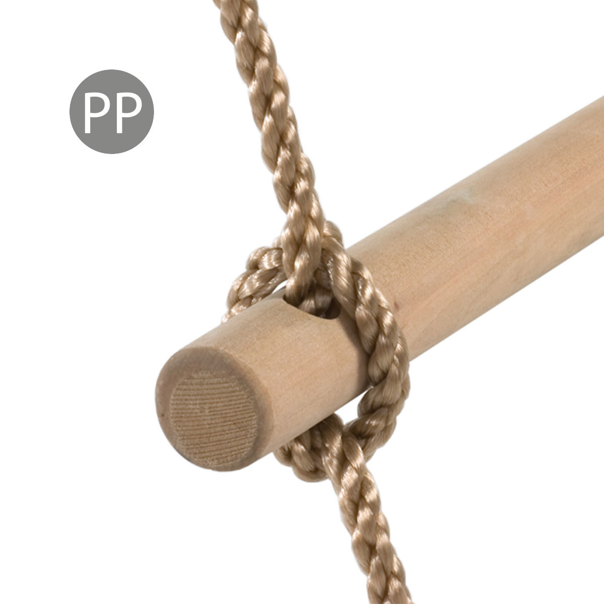 wooden rungs rope ladder - PP (1.95 m) - 5 rungs