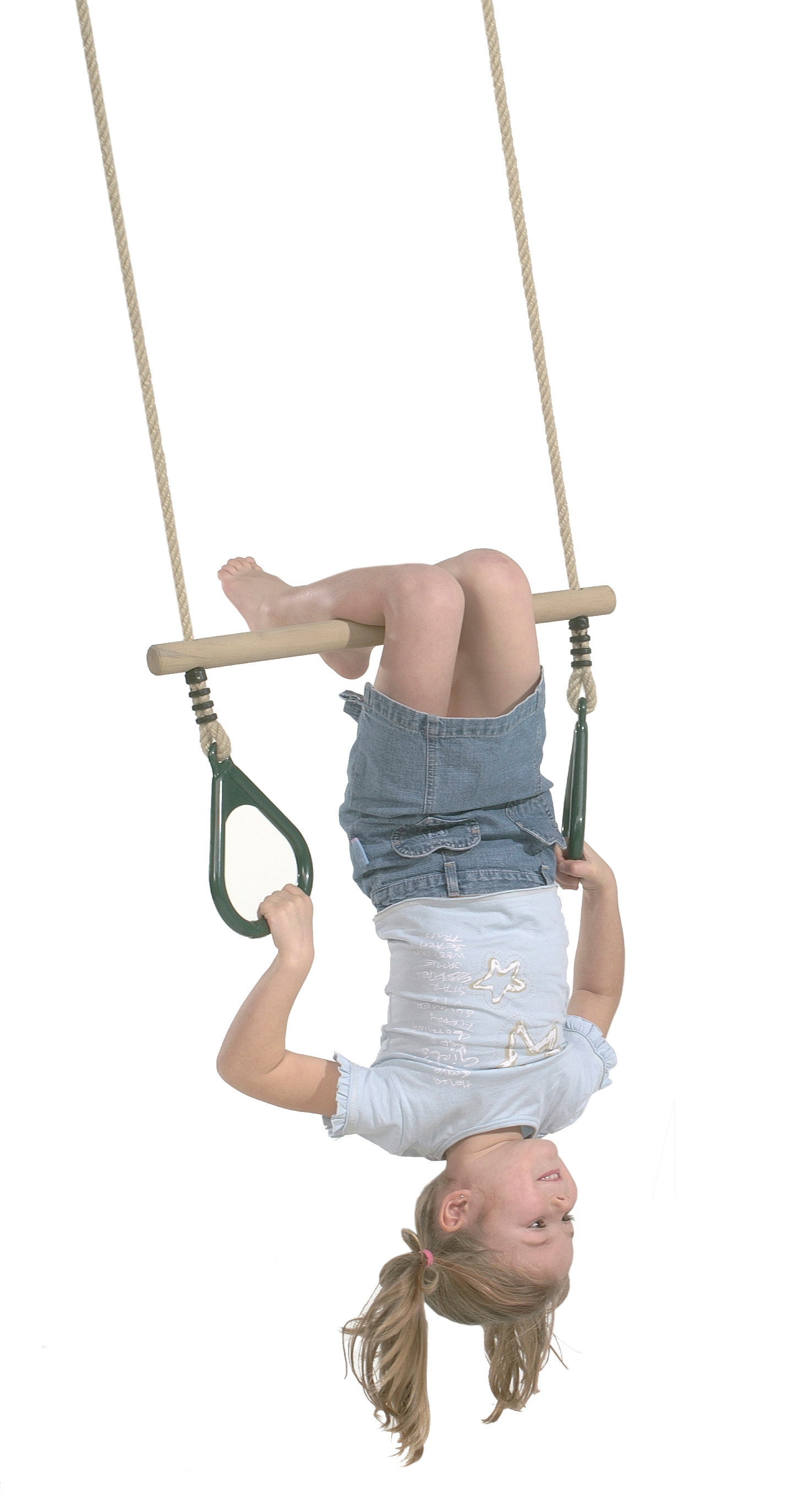wooden ring trapeze plastic rings - PP - green