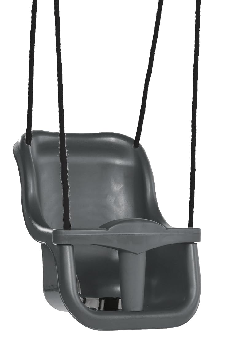 Baby seat - ‘luxe’ - black braided ropes - anthracite (RAL 7016)