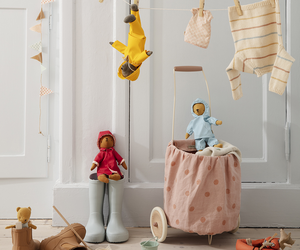 Rain coat w. hat - Teddy mum