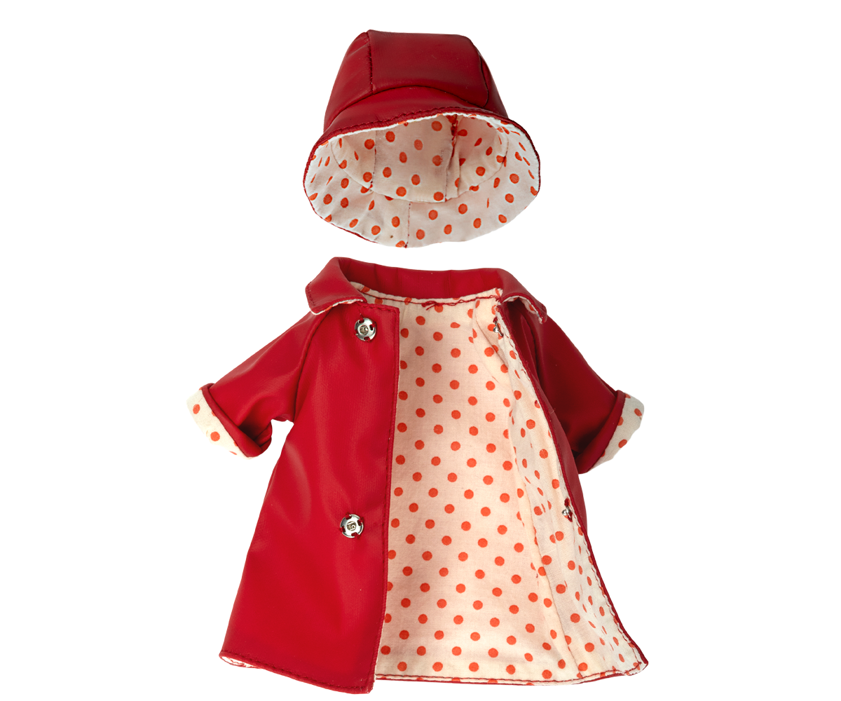 Rain coat w. hat - Teddy mum