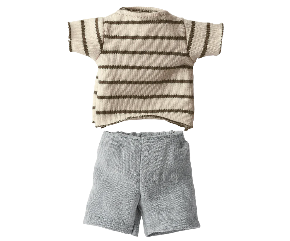 Striped blouse and shorts. Size 1