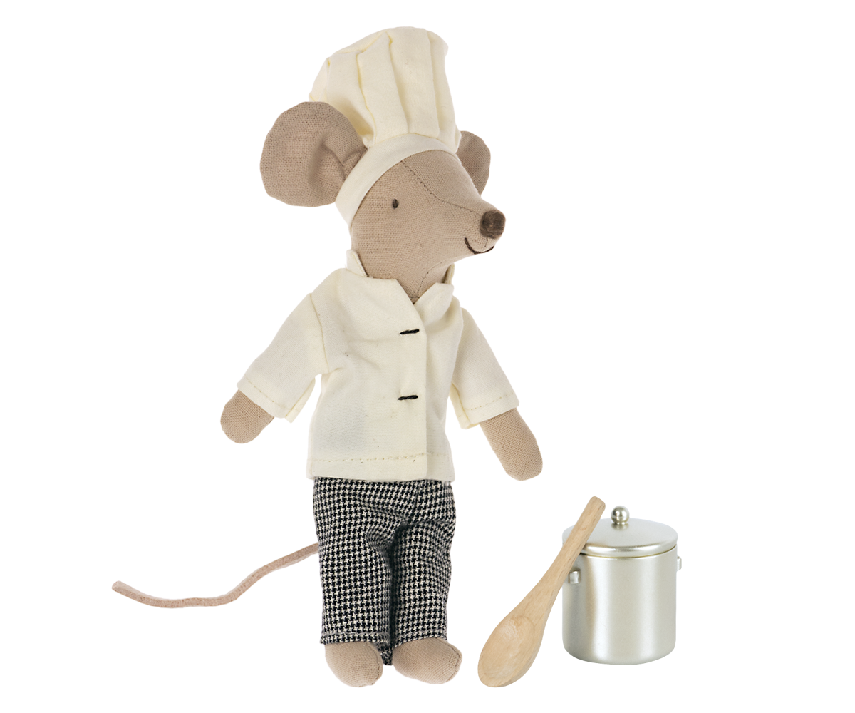 Chef Mouse W. Soup Pot & Spoon
