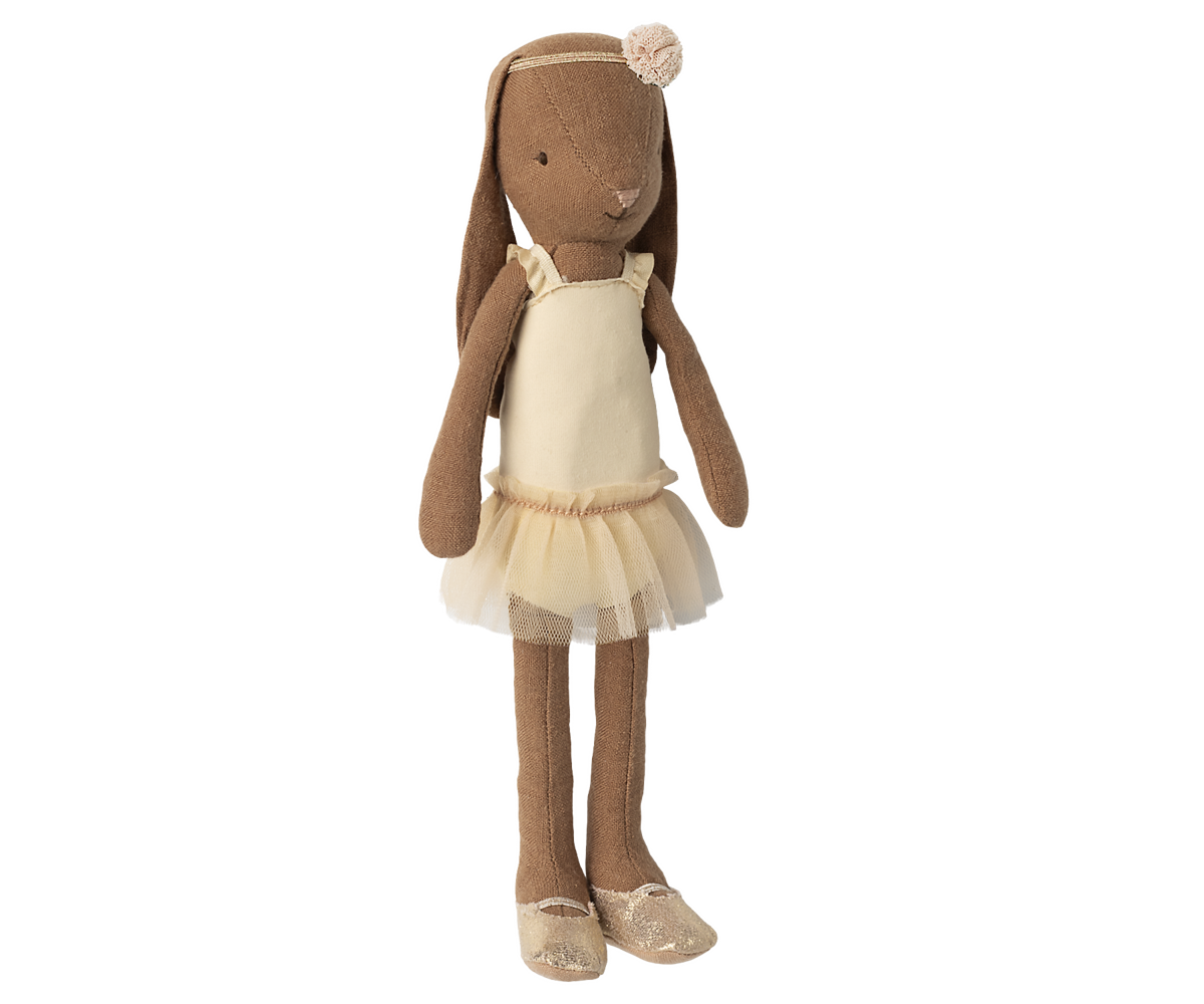 Maileg Bunny Size 2, Chocolate Brown - Ballet Drakt Og Skjørt Cream
