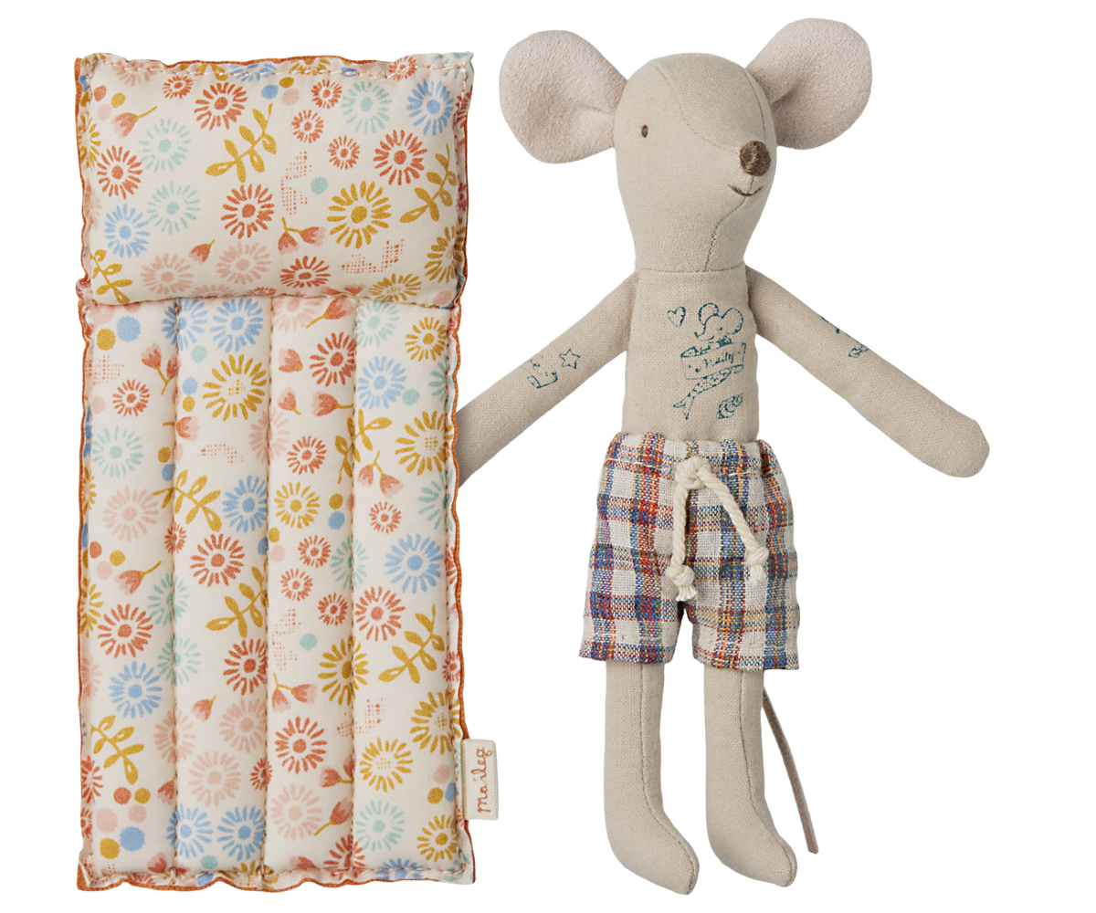 Beach mouse with air mattress, dad - flower