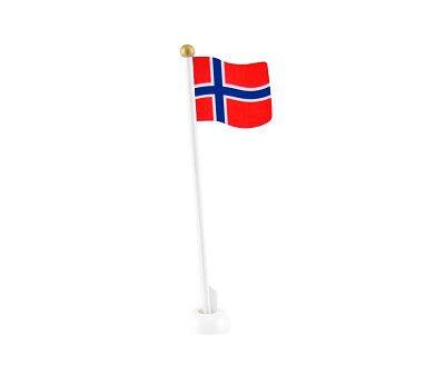 Norsk flagg i tre - 21 cm