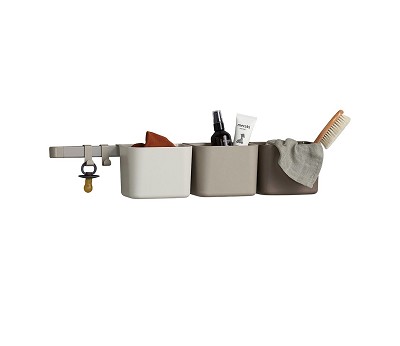 Opbevar.holder 3 pk. 1 stk. lang skinne. Cappucino