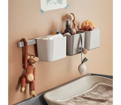 Opbevar.holder 3 pk. 1 stk. lang skinne. Cappucino