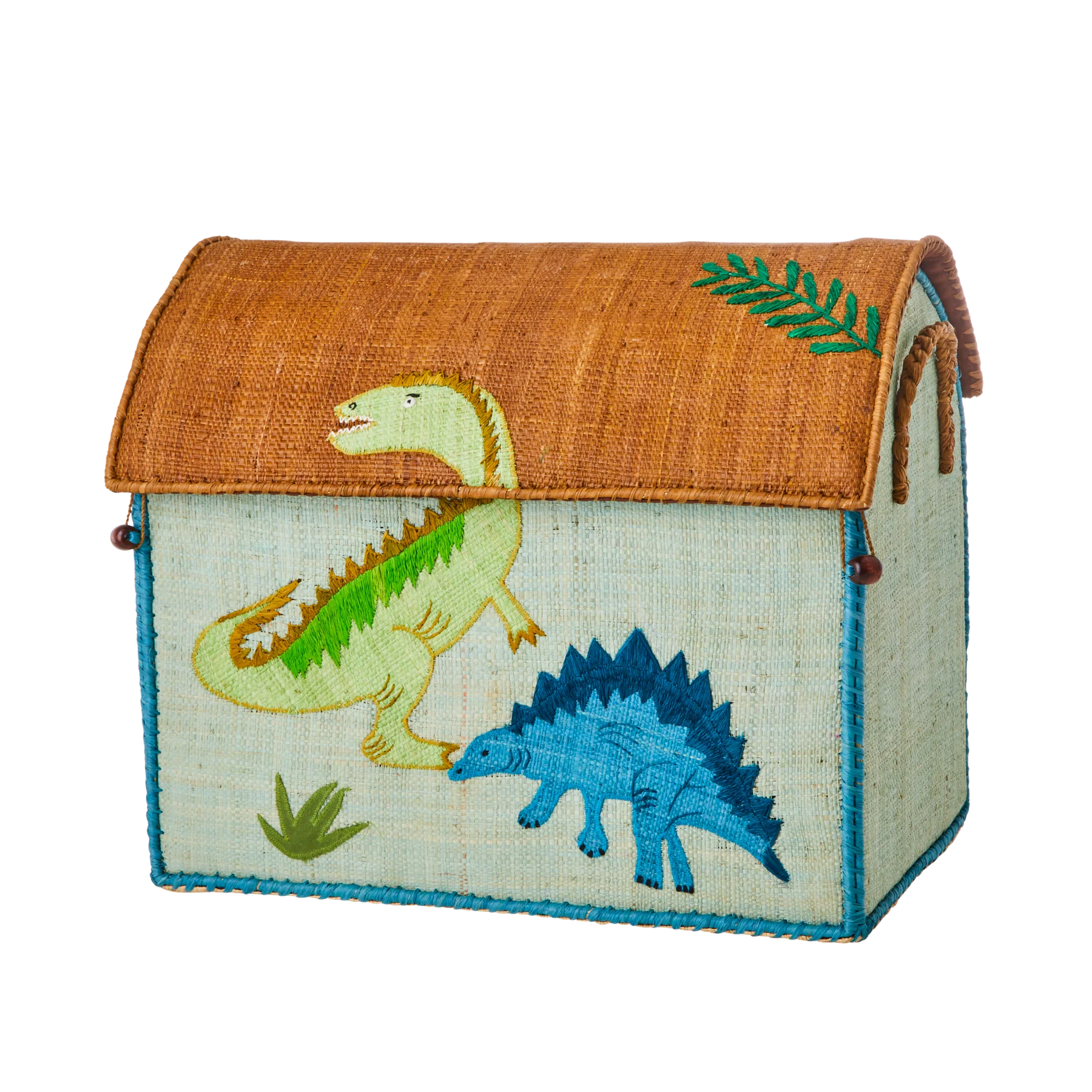 Raffia Toy Baskets with Dino - Medium