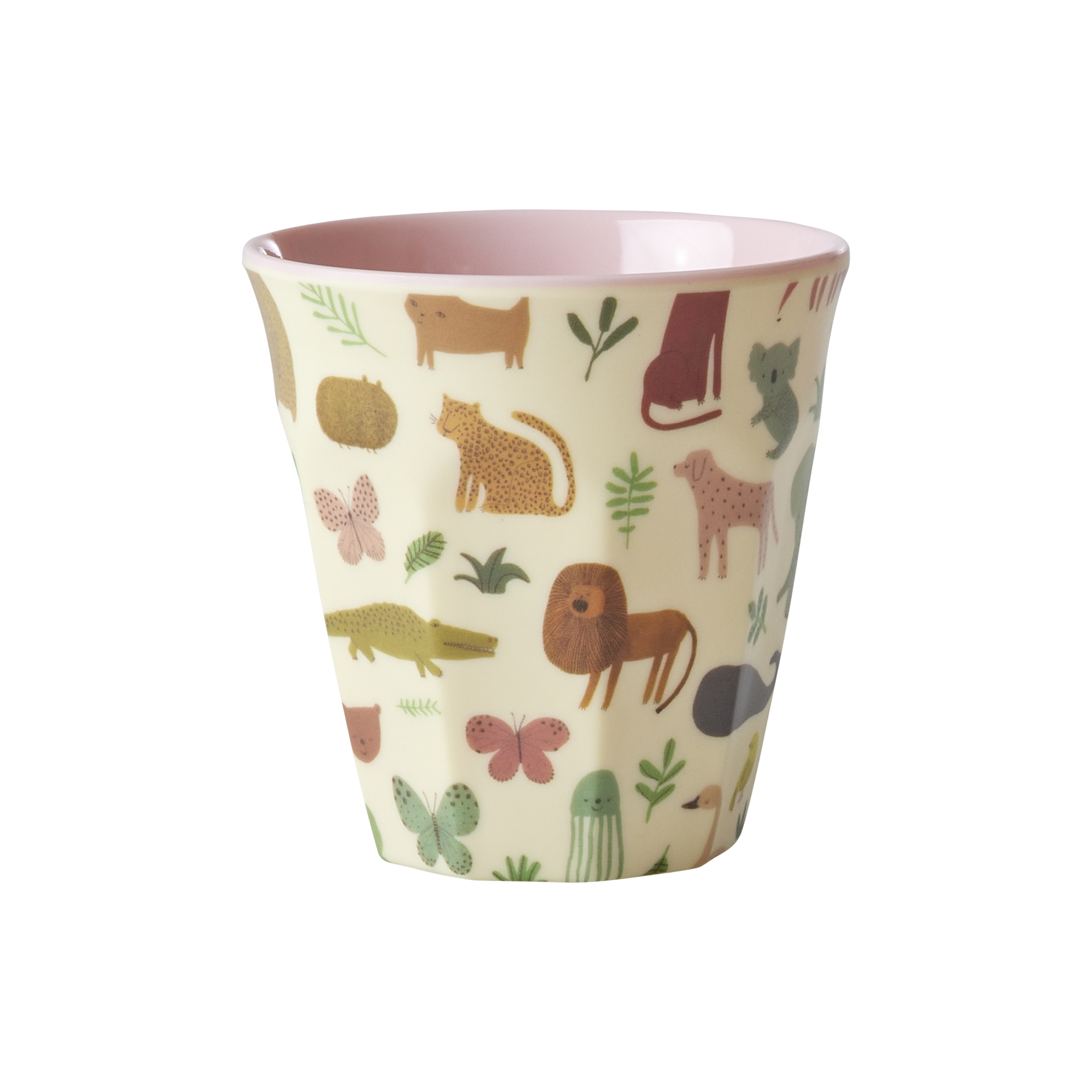 Melamine Kids Cup with Sweet Jungle Print - Pink - Small - 160 ml