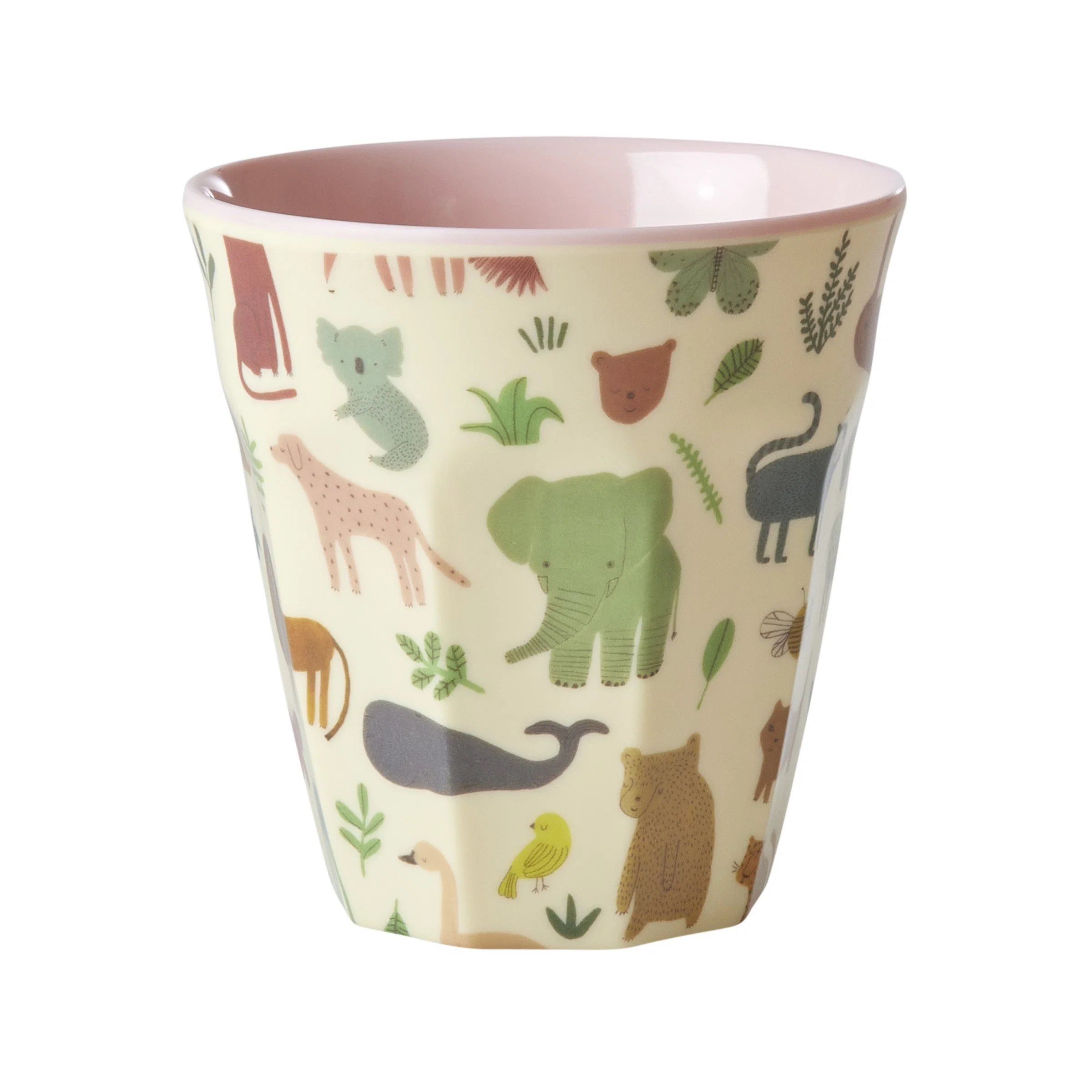 Melamine Cup with Sweet Jungle Print - Pink -Two Tone - Medium - 250 ml