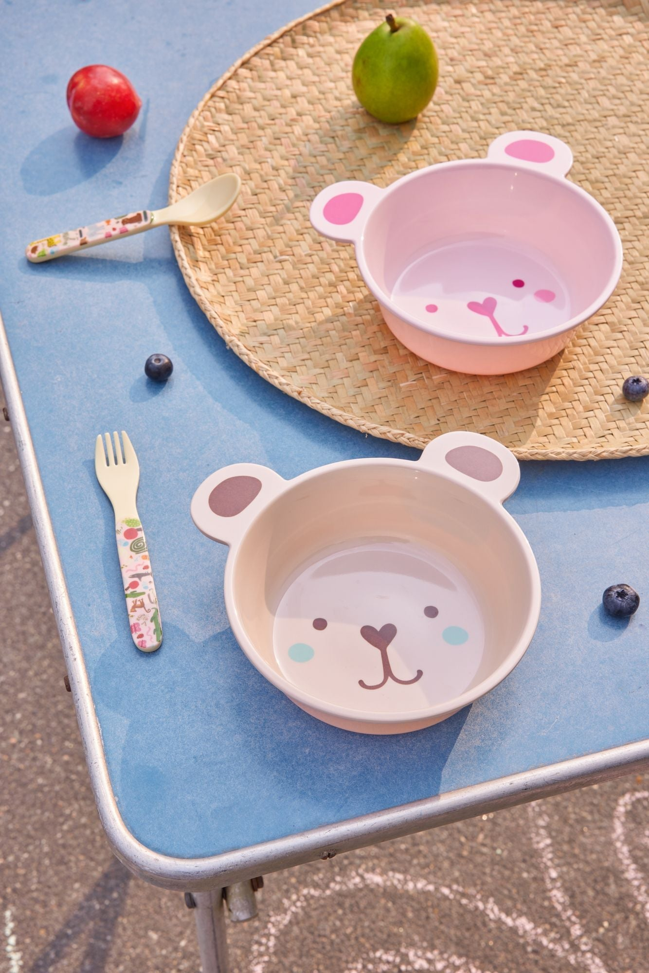 Melamine Bowl with Bowl In Bear Shape - Pink - 500 ml