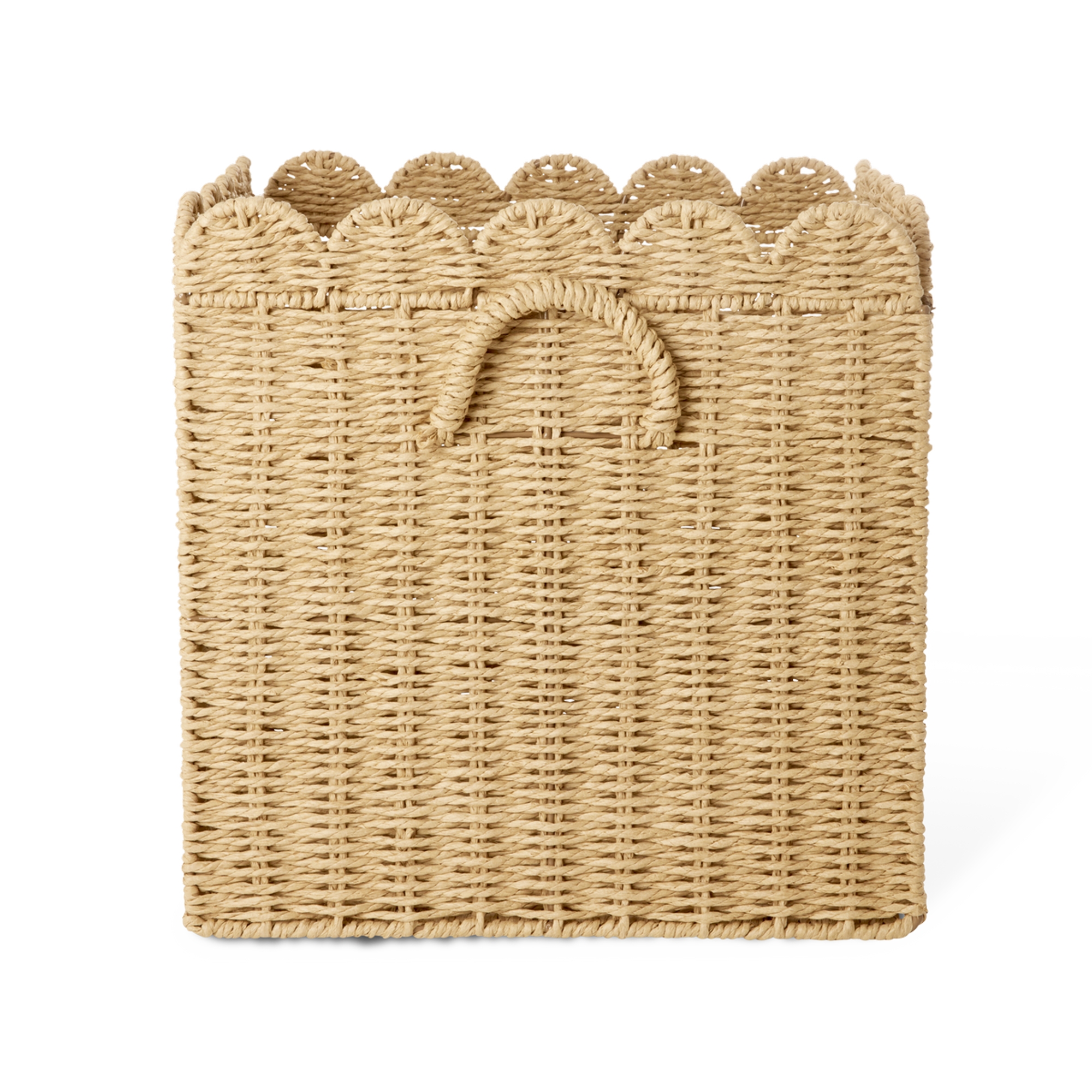 Paper Rope Foldable Basket in Nature - Small