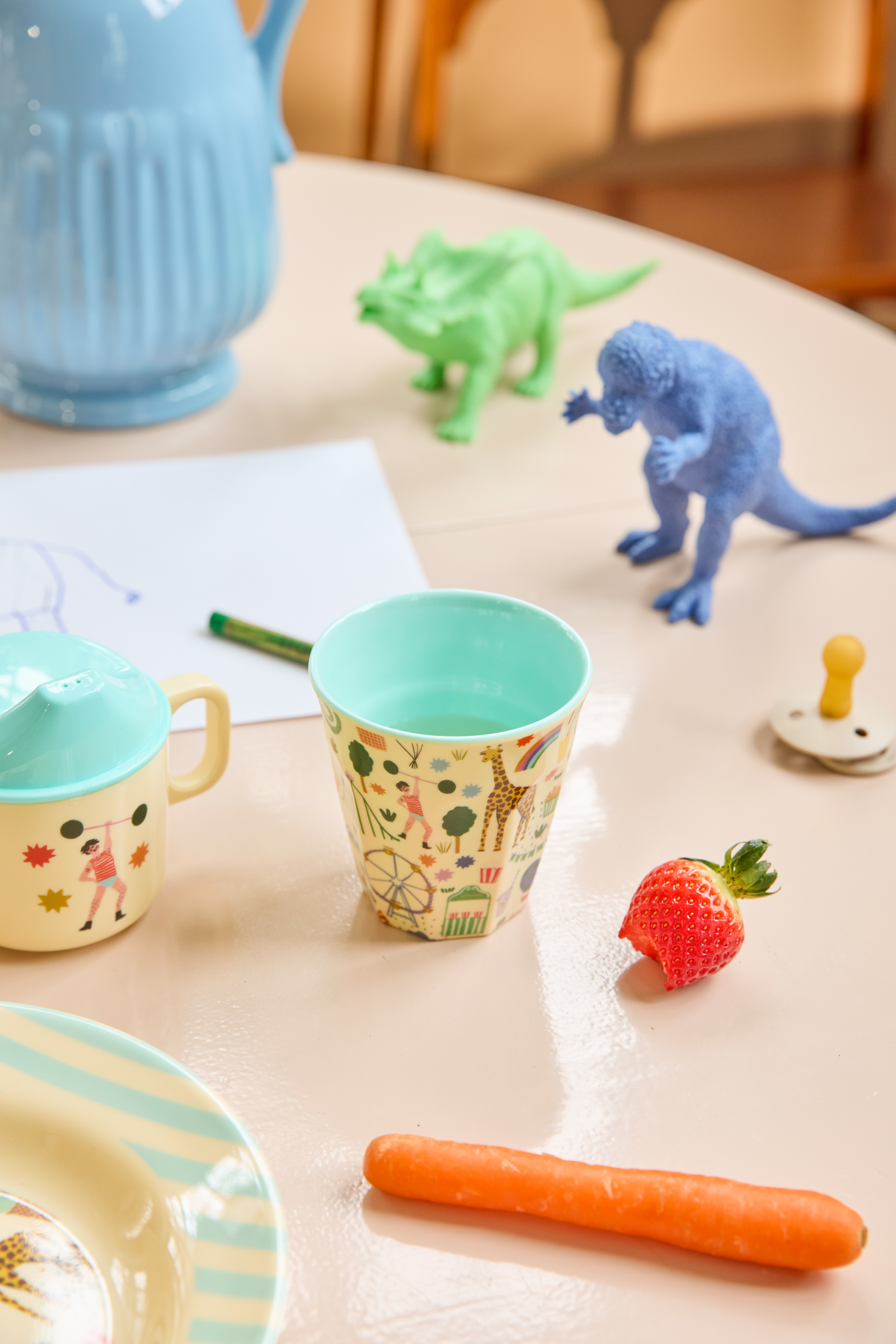 Melamine Medium Kids Cup - Mint - Fun Fair Print